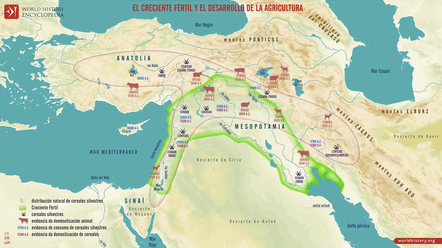 mapa Creciente fertil